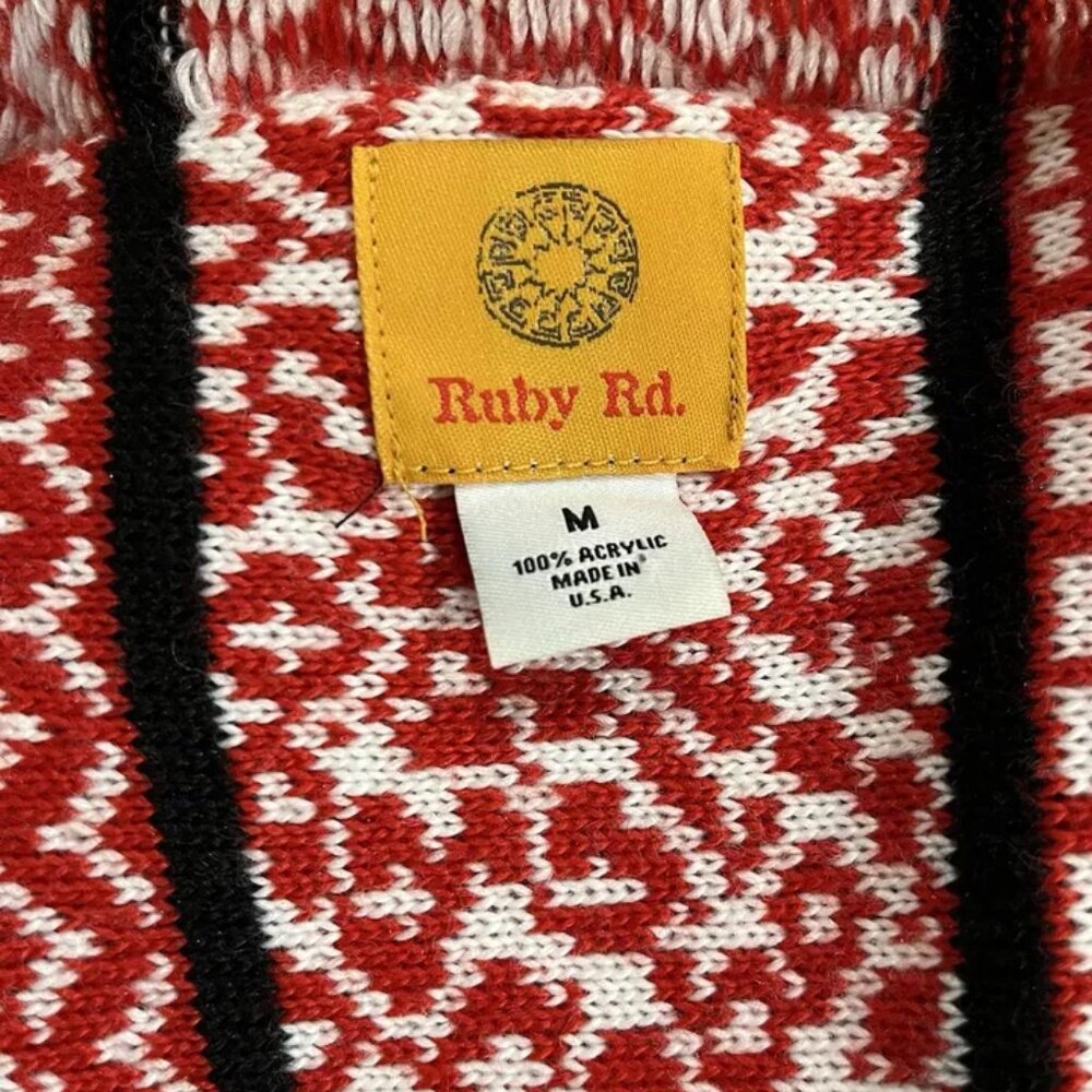 Womens Ruby Rd Red And Black Colored Open Cardiga… - image 3